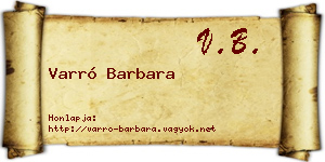 Varró Barbara névjegykártya