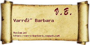 Varró Barbara névjegykártya